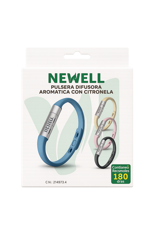 Newell Pulseras Difusoras Recargables con Citronela