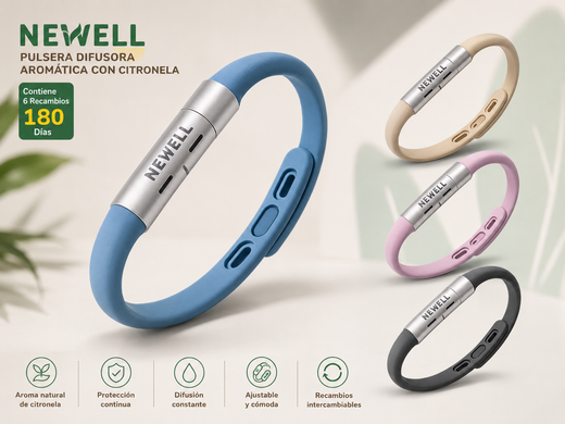 Newell Pulseras Difusoras Recargables con Citronela