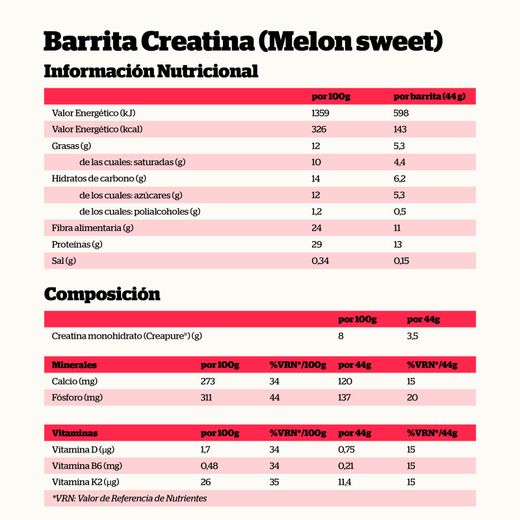 Barra de Creatina Nutrisport Creapure 1 Barra Chocolate / Melão / Limão