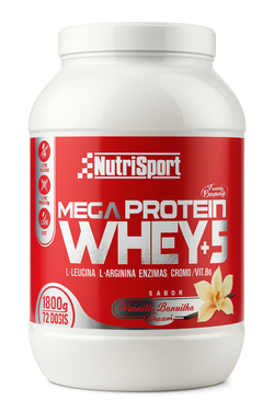 Nutrisport Mega Protein Whey+5 de Vainilla 1800 g (72 Dosis)