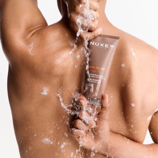 Nuxe Men [Boost]³ Gel de Banho Multiusos para Rosto, Barba, Corpo e Cabelo 200 ml