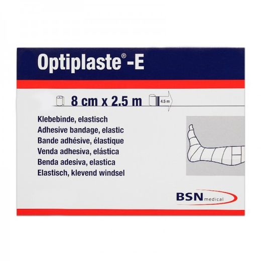 Optiplaste-E Bandage adhésif élastique en coton et viscose 8 cm x 2,5 m 1 unité