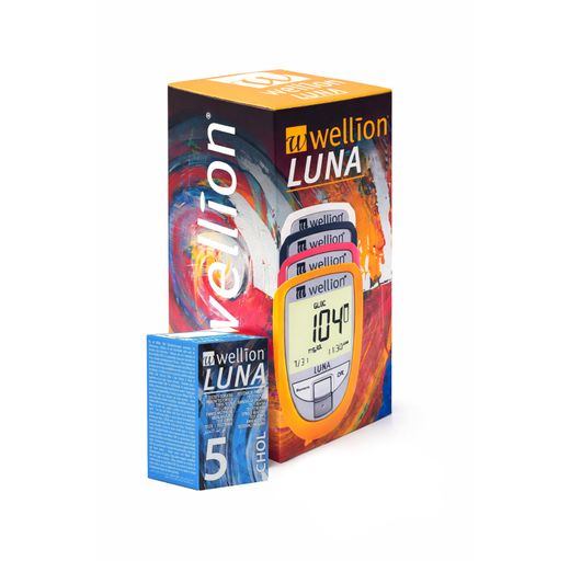 PACK Wellion LUNA Lecteur + Wellion LUNA 5 Bandelettes de Cholestérol + Wellion Lancettes 28G 0,37 mm (50 lancettes)