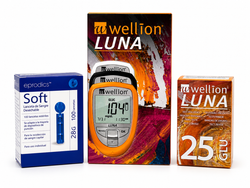 PACK Wellion Luna Medidor + Wellion Luna Glucosa 25 Tiras Reactivas