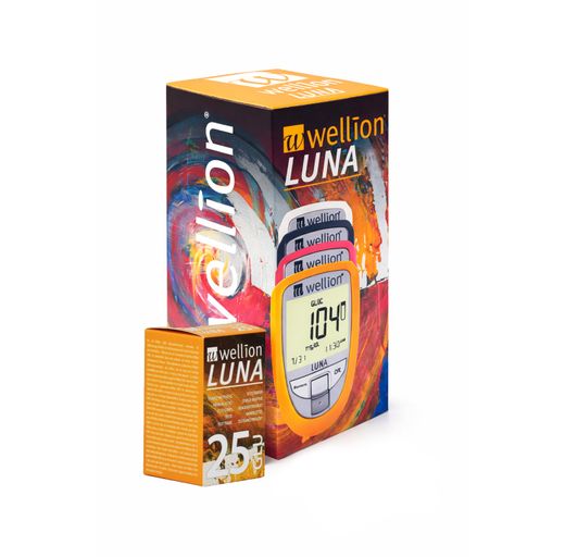 PACK Wellion LUNA Meter + Wellion LUNA 25 Glucose Test Strips + Wellion Lancets 28G 0.37 mm (50 lancets)