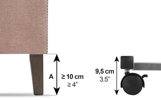 PEPE Side Table for Bed with Reinforced Wheels P40024