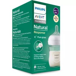 Philips Avent Mamadeira Vidro Natural Response 120ml T2 Tetina 0m+ SCY930/01