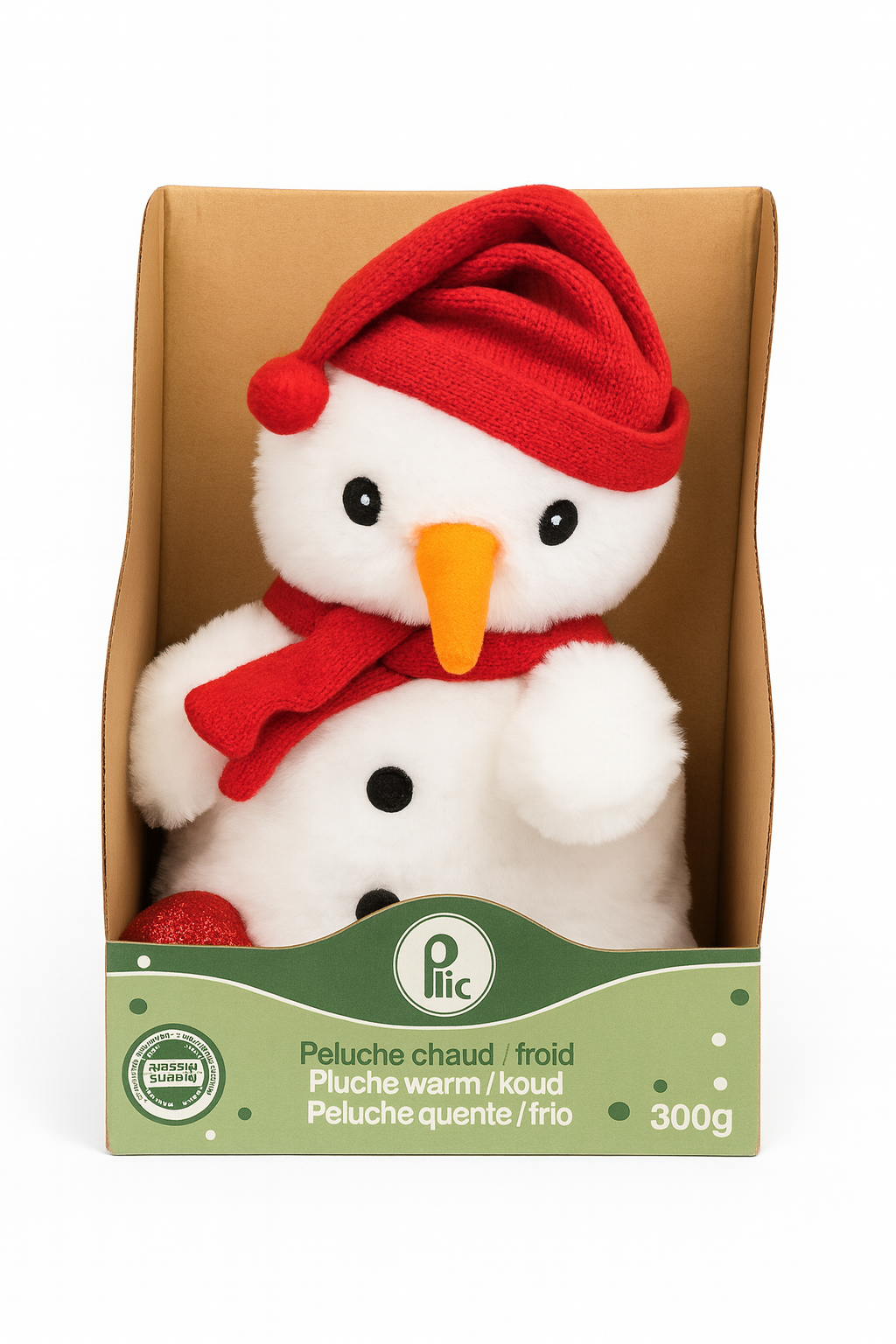 Plic Care Peluche Térmico Infantil Muñeco de Nieve Navideño 300 g