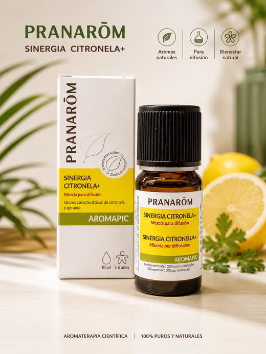 Pranarôm Pack Difusor Louma + Aromapic Mezcla para Difusión Citronela y Geranio BIO