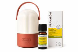 Pranarôm Pack Difusor Louma + Aromapic Mezcla para Difusión Citronela y Geranio BIO