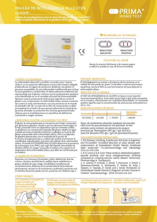Prima Home Test Celiaquía 1 Test
