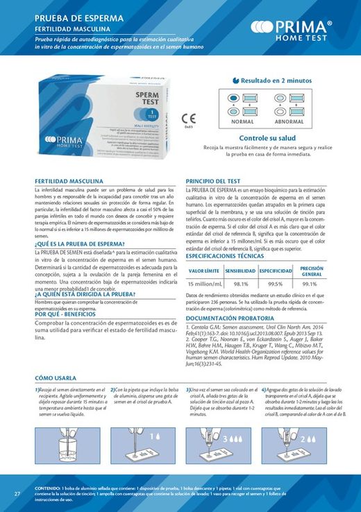 Prima Home Test de Esperma 1 Test