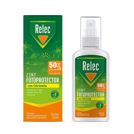 Relec 2 em 1 Protetor Solar Citronela Spray SPF50