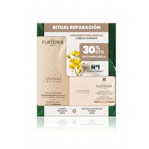 Rene Furterer Absolue Kératine Rituel Réparateur Shampooing 200 ml + Masque 200 ml