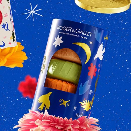Caixa de 3 sabonetes de bem-estar Roger&Gallet (Fleur de Figuier, Ginger Rouge e Rose)