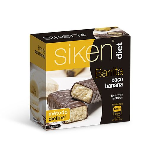 Siken Diet Bar Coco Sabor Banana 5 Barras