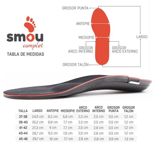 Smou Complet Plantilla Metatarsalgia-Fascitis-Espolón (Par)
