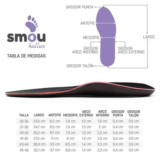 Smou Hallux Plantilla Para Juanete Y Pie Pronado (Par)