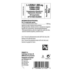 Solgar L-Lysine 1000 mg 50 Tablets