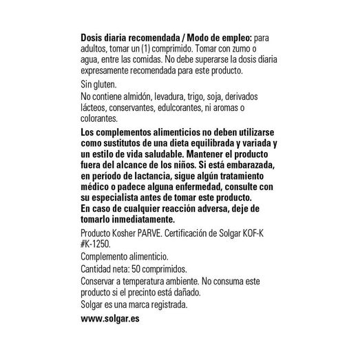 Solgar L-Lysine 1000 mg 50 Tablets