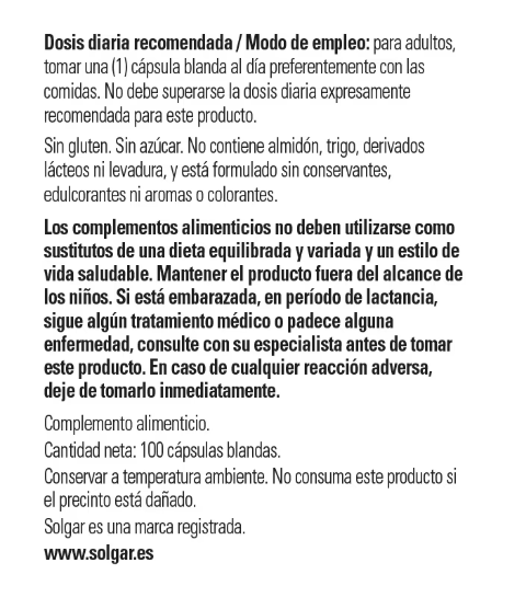 Solgar Vitamine E 400 UI (268 mg) 100 capsules molles