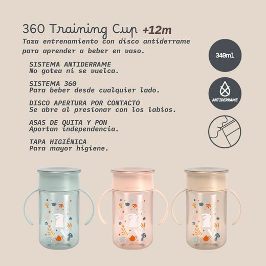 Suavinex 360º Trainer Cup Wonderland 340 ml - Verde / Rosa / Bege (+12 meses)