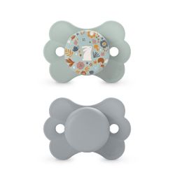 Chupeta fisiológica Suavinex em formato de borboleta para bebês de 6 a 18 meses.