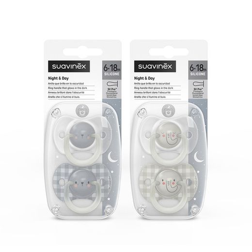 Chupeta anatômica de silicone Suavinex noite 0-6