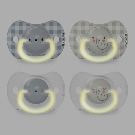 Chupeta anatômica de silicone Suavinex noite 0-6