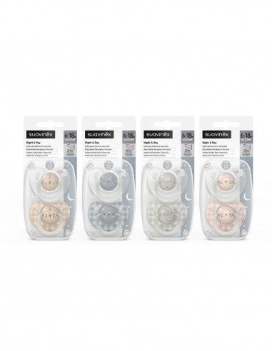 Suavinex Chupete Silicona Anatómica Noche 6-18 m 2 Unidades