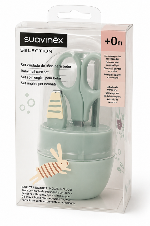 Suavinex Nail Care Set (Scissors, Glass Nail File and Nail Clippers)
