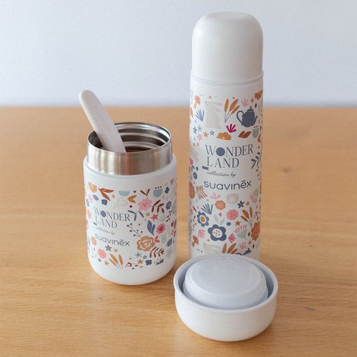 Suavinex Thermos pour aliments pour bébés Wonderland Blanc Imprimé