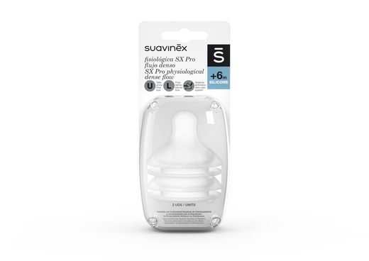 Suavinex Tetina Silicona Fisiologica SX Flujo L +6m 2 u