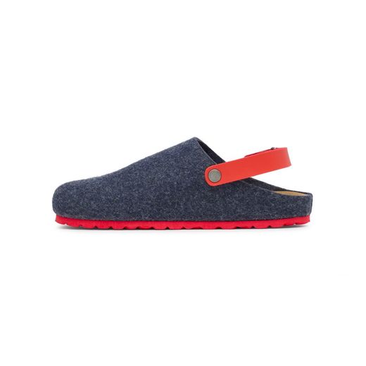 Suecos Zapatilla de Estar por Casa Hem Strap Azul Marino y Rojo