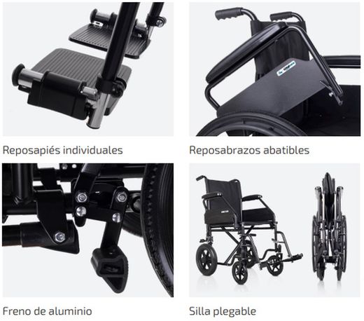 Cadeira de rodas bariátrica dobrável autopropelida TotalCare PC-21