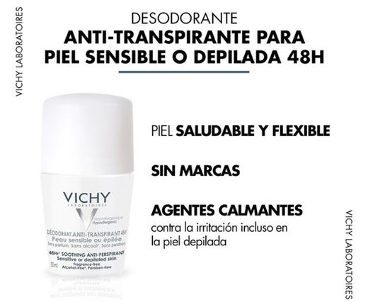 Vichy Desodorante Anti-Transpirante 48h Roll-On Piel Sensible 50 ml