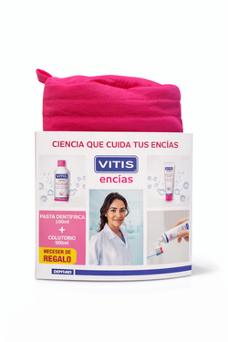Vitis Pack Encías Pasta Dentífrica Uso Diario 100 ml + Colutorio 500 ml + Neceser