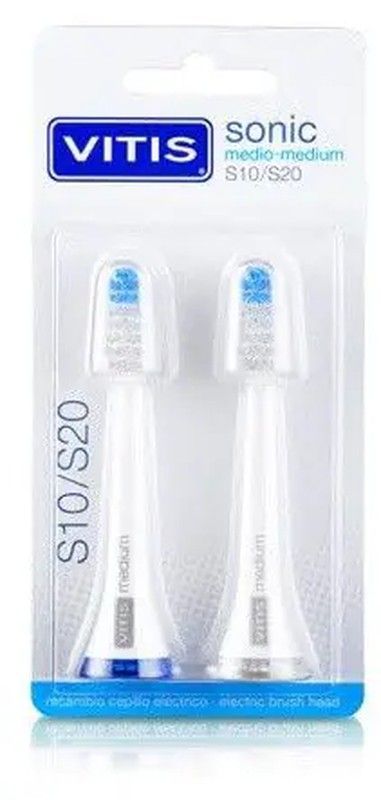 Vitis Sonic Recambio Cepillo Electrico Sonic S10/S20 Medium 2 Unidades