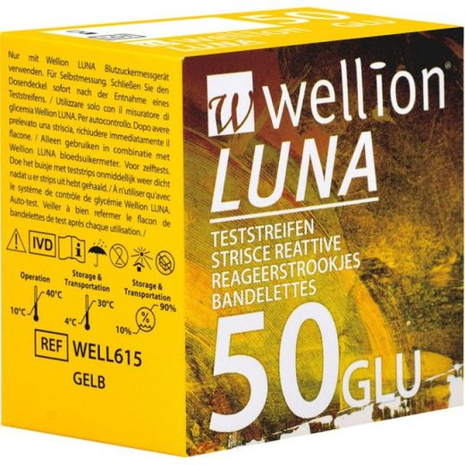 Wellion Luna Glucose (2x25) 50 tiras reativas