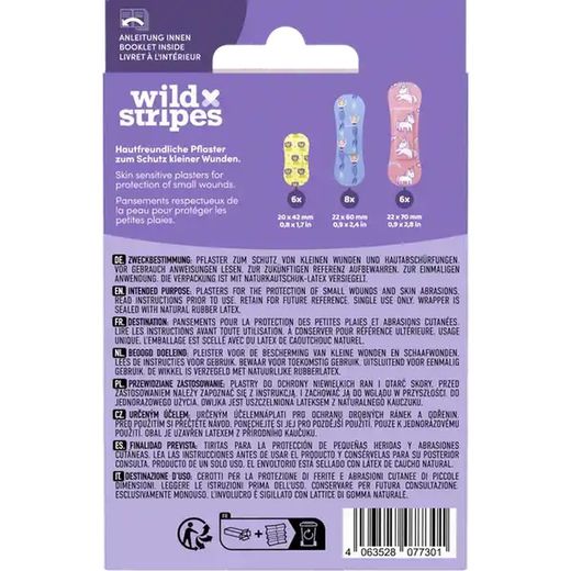 Band-Aids plásticos à prova d'água Wild Stripes Fantasy 20 unidades
