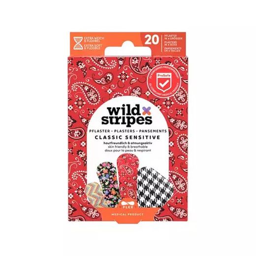 Wild Stripes Waterproof Plastic Fashion Band-Aids 20 Units