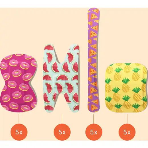 Pansements alimentaires en plastique imperméables Wild Stripes 20 unités