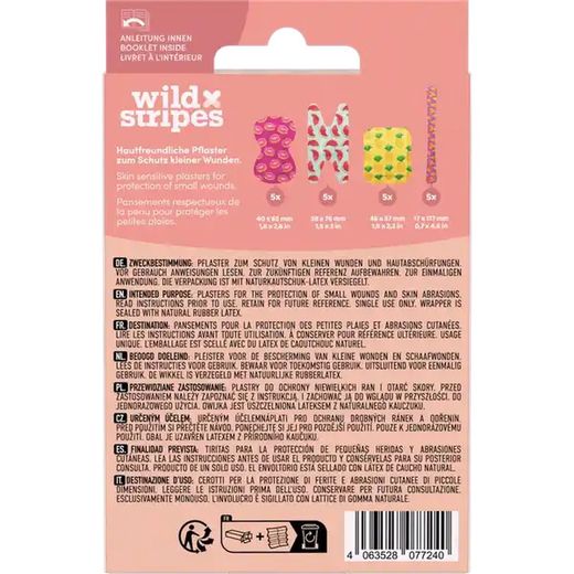 Pansements alimentaires en plastique imperméables Wild Stripes 20 unités