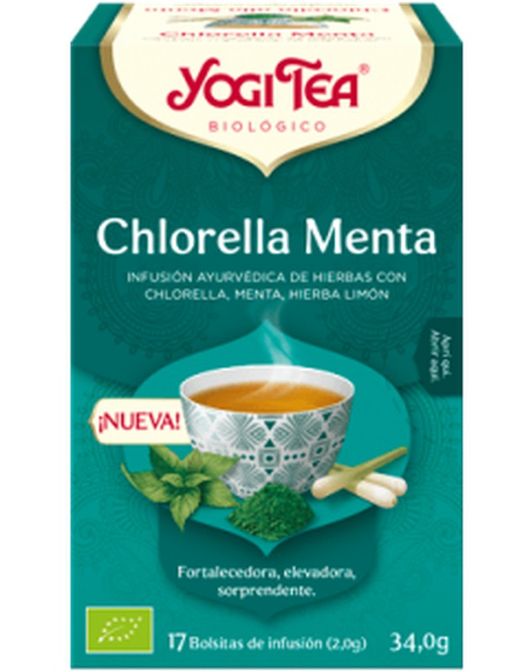 Chá Yogi Chlorella Menta 17 saquetas